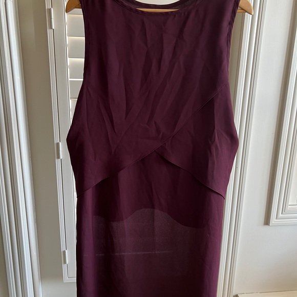 Plum coloured DKNY hi-lo sleeveless blouse - Picture 3 of 3